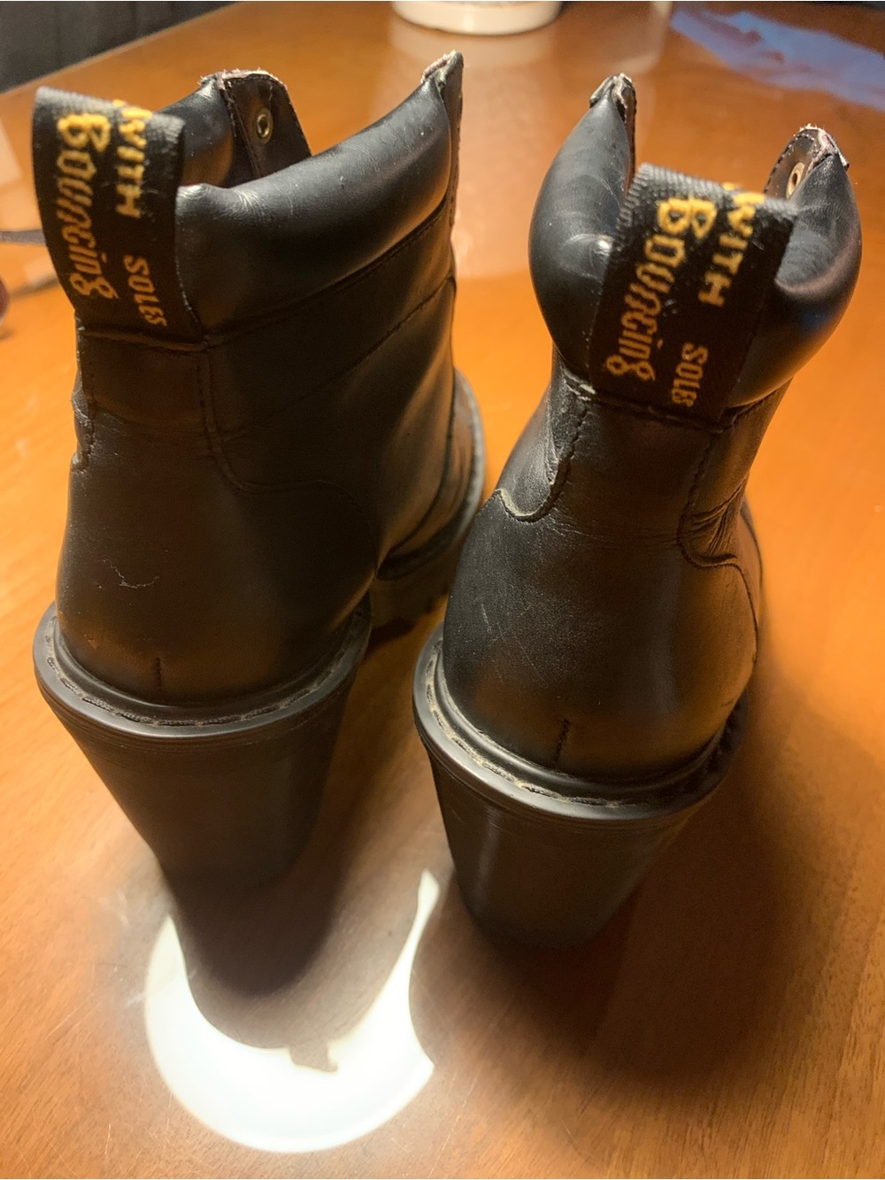 Dr. Martens Black Leather Chunky Heel Ankle Boots - Picture 3 of 6